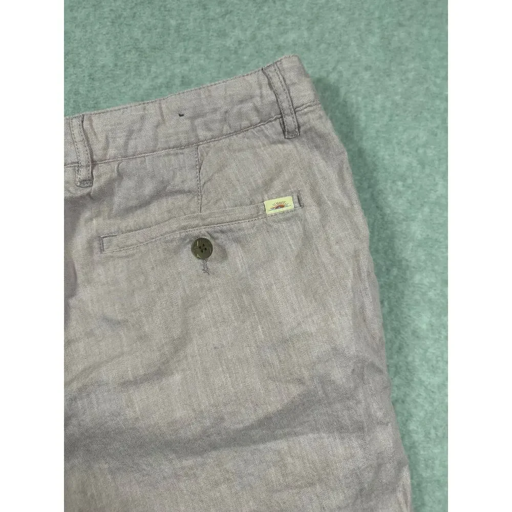 Faherty Men's Linen Chino Shorts Size 32 Pink Flat Front High Rise Cotton Blend
